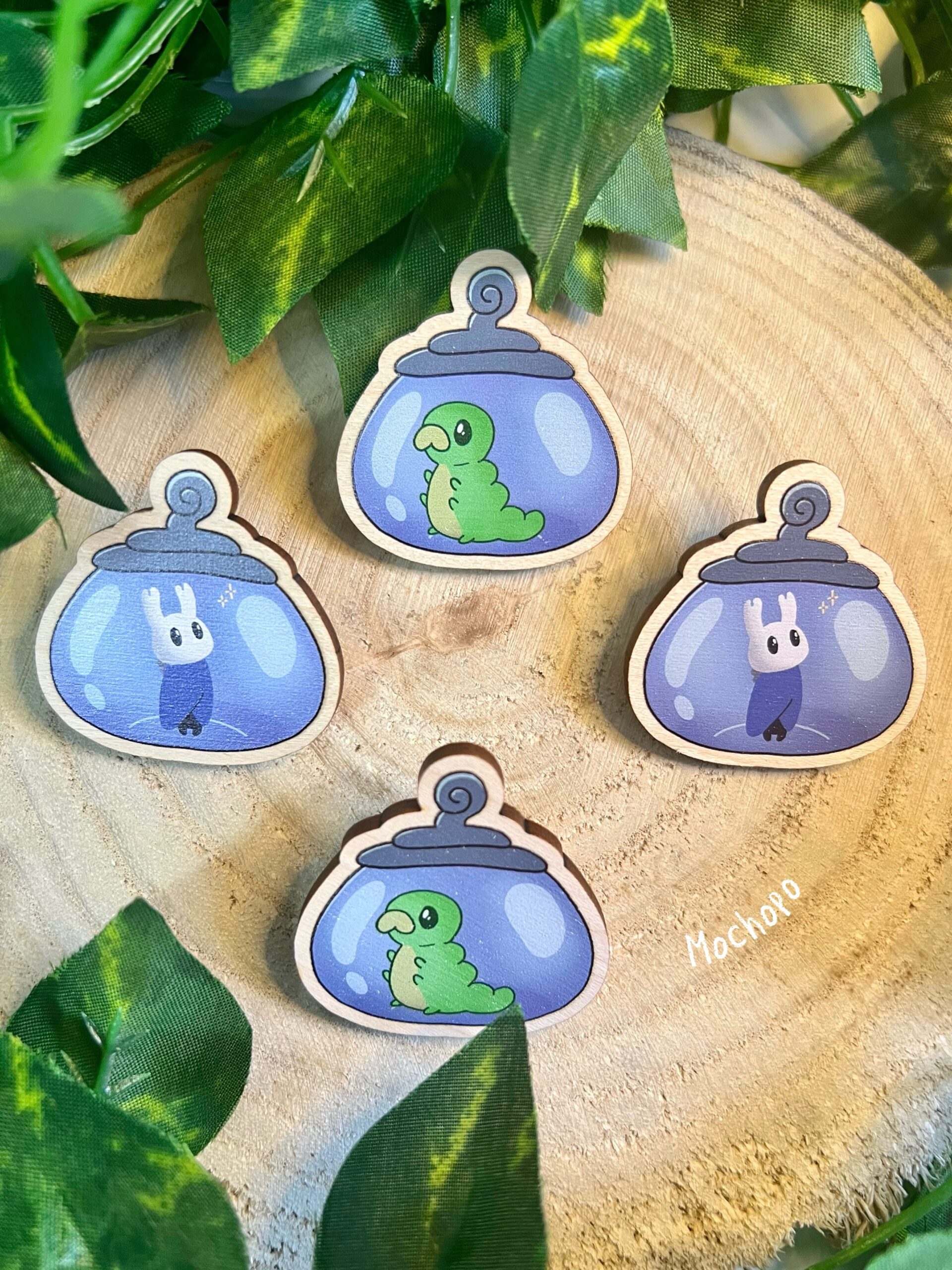 Pin de madera Hollow Knight o Grub (oruga)
