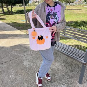 Bolso bandolera de peluche rosa con forma de gato mandarino Peluso