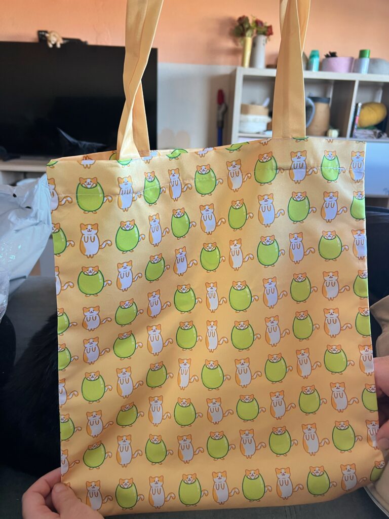 Tote bag mosaico del gato aceituno (Benjamín)