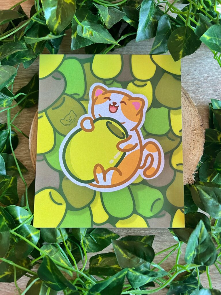 Print Benjamín y su aceituna – Ilustración gato aceituno