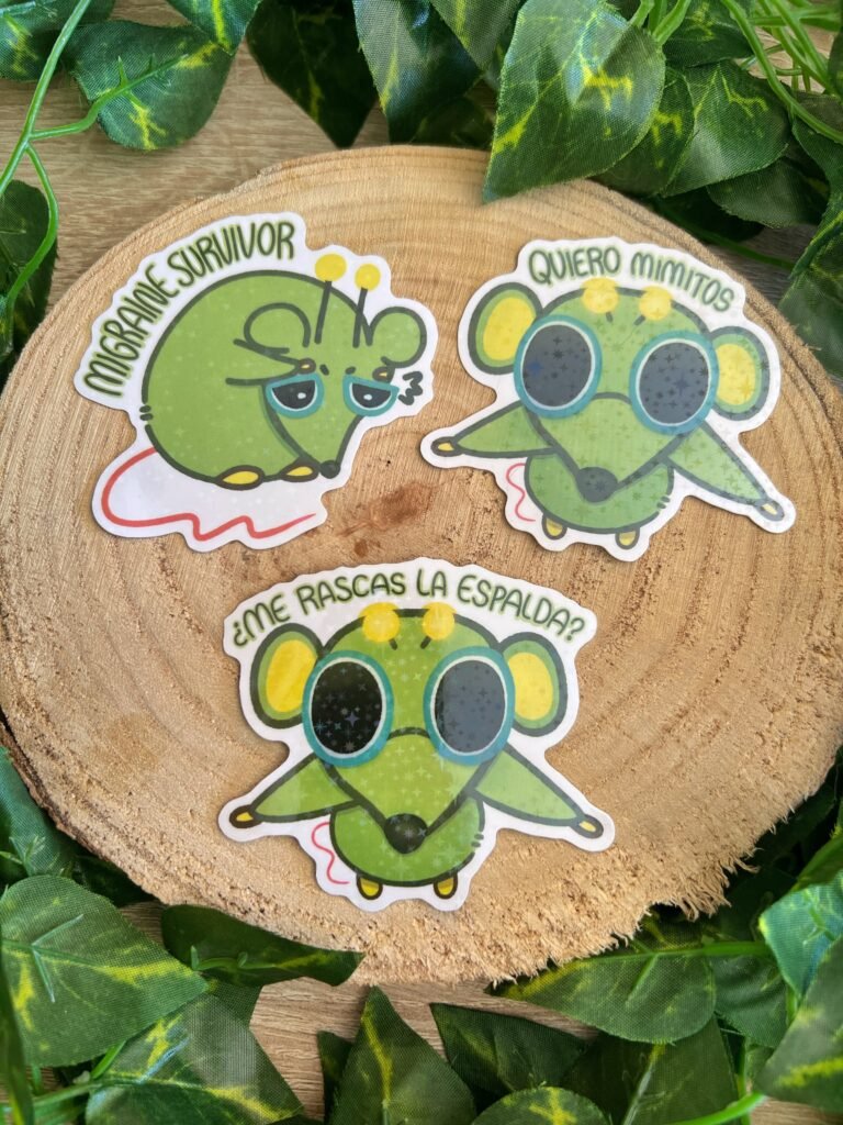 Sticker rata alien con texto – Pegatinas de Nati
